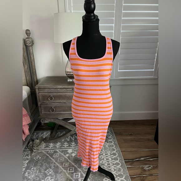 Zahra Striped Midi Dress